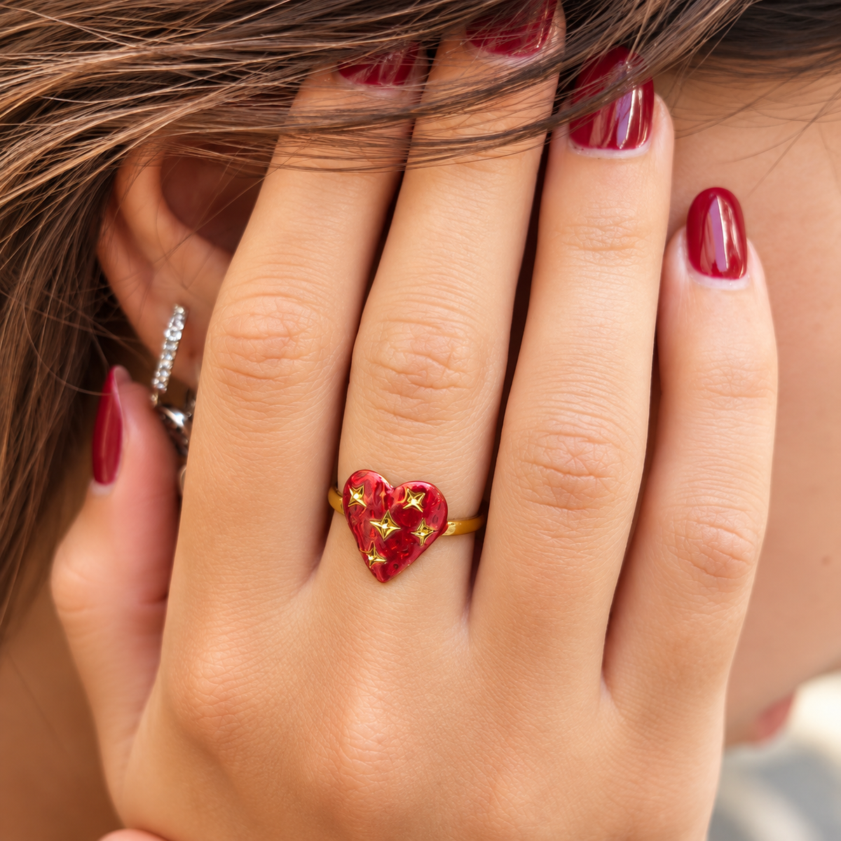 Anello Cuore Rosso