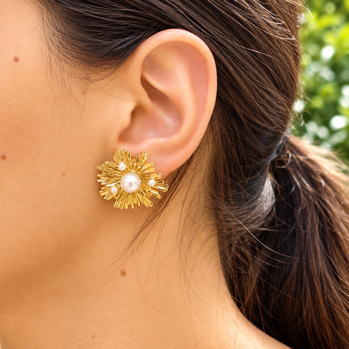 Orecchini Fiore con perline