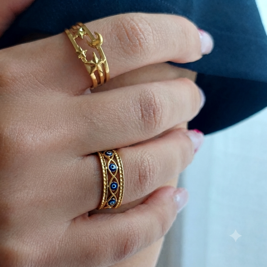 Anello Mezzaluna e Stella