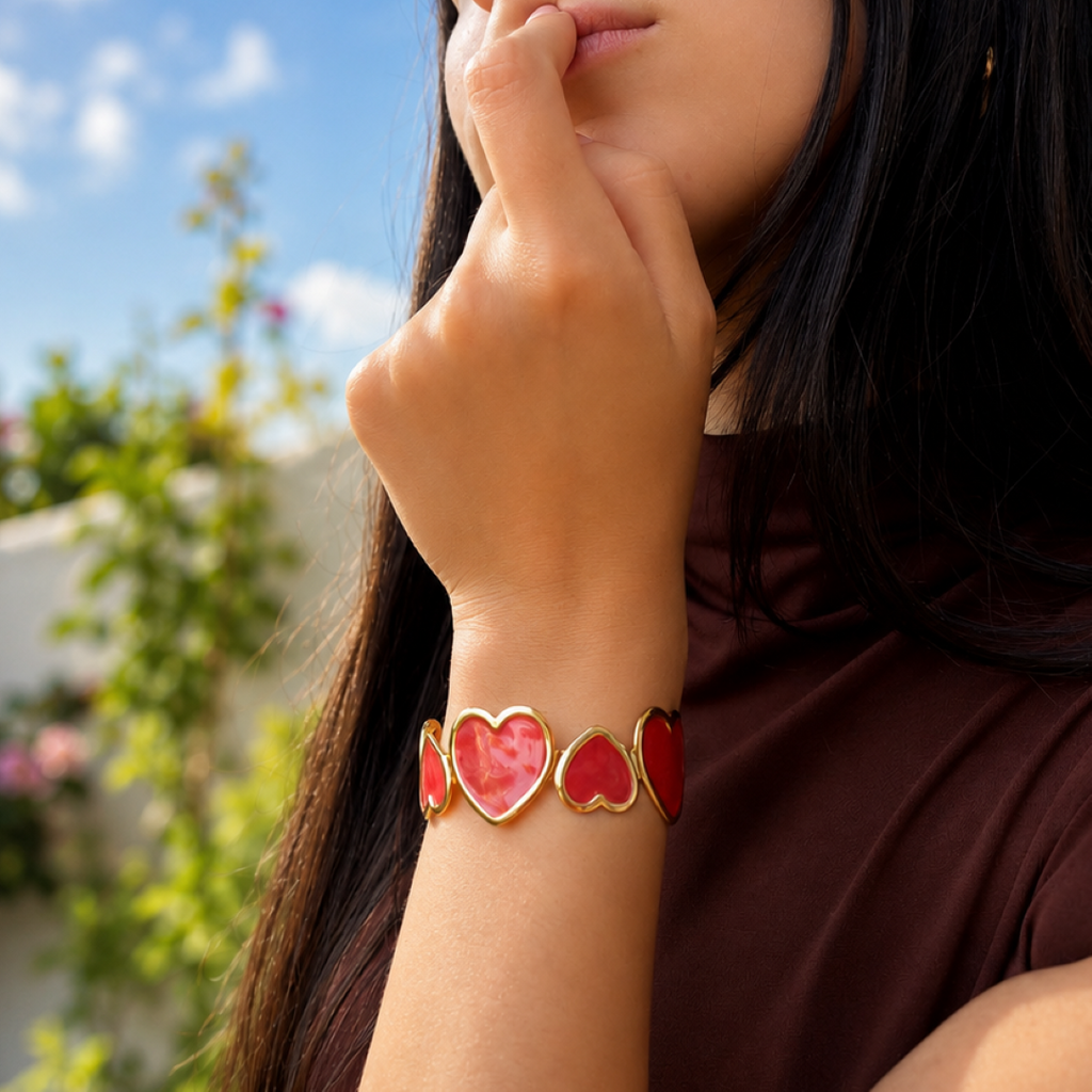 Bracciale Cuori Rossi