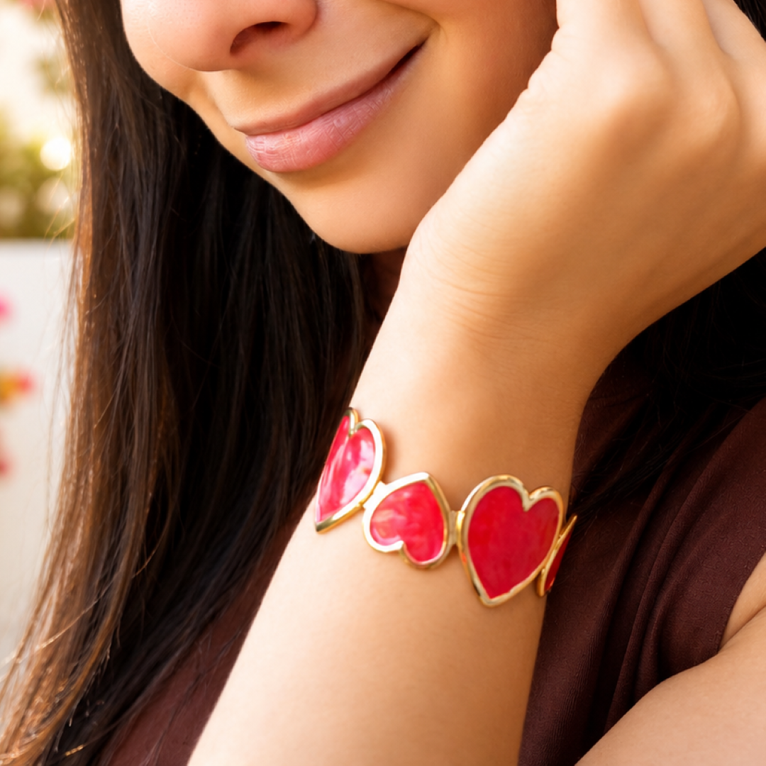 Bracciale Cuori Rossi